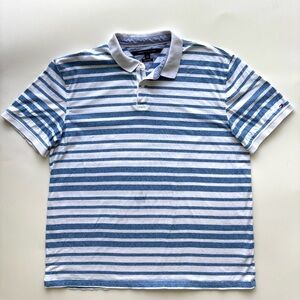 Tommy Hilfiger cotton XXL polo shirt striped blue and white custom fit